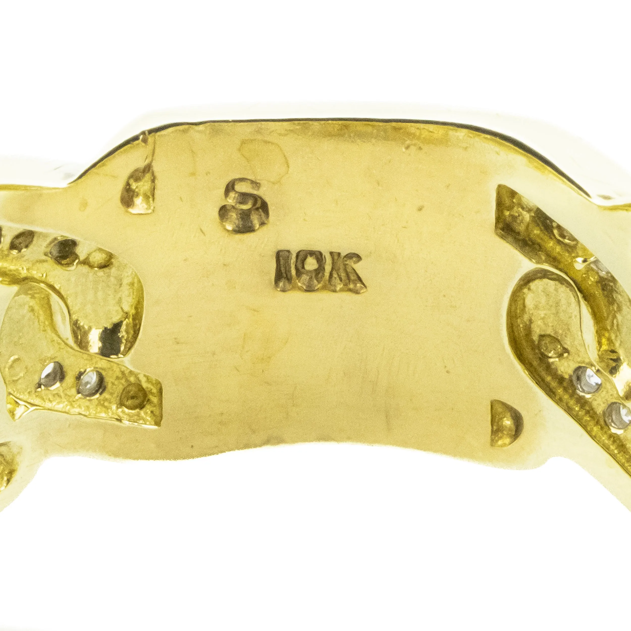 0.50ctw Diamond Accented Cuban Gents Ring in 10K Yellow Gold -Size 9.5