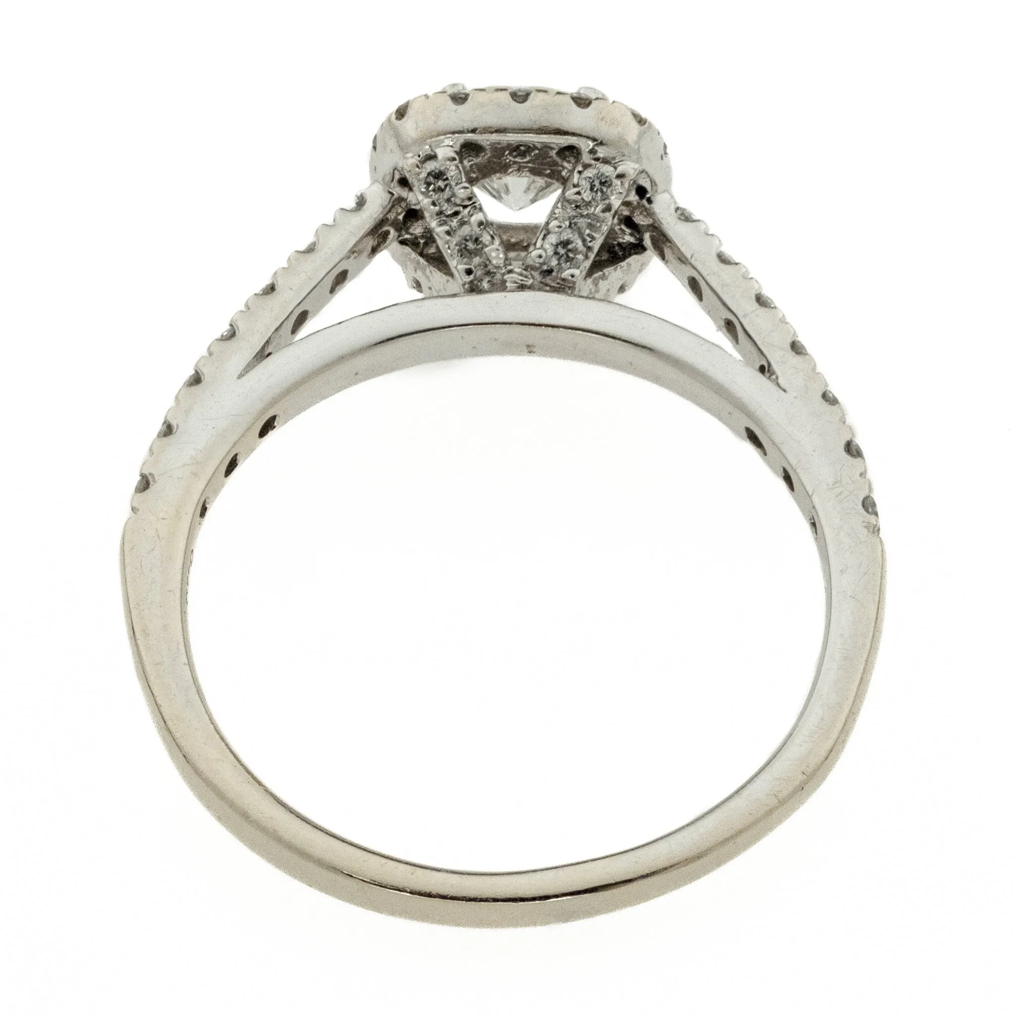0.50ctw I1/F Round Brilliant Diamond and 0.30ctw Diamond Accented Engagement Ring in 14K White Gold - Size 6