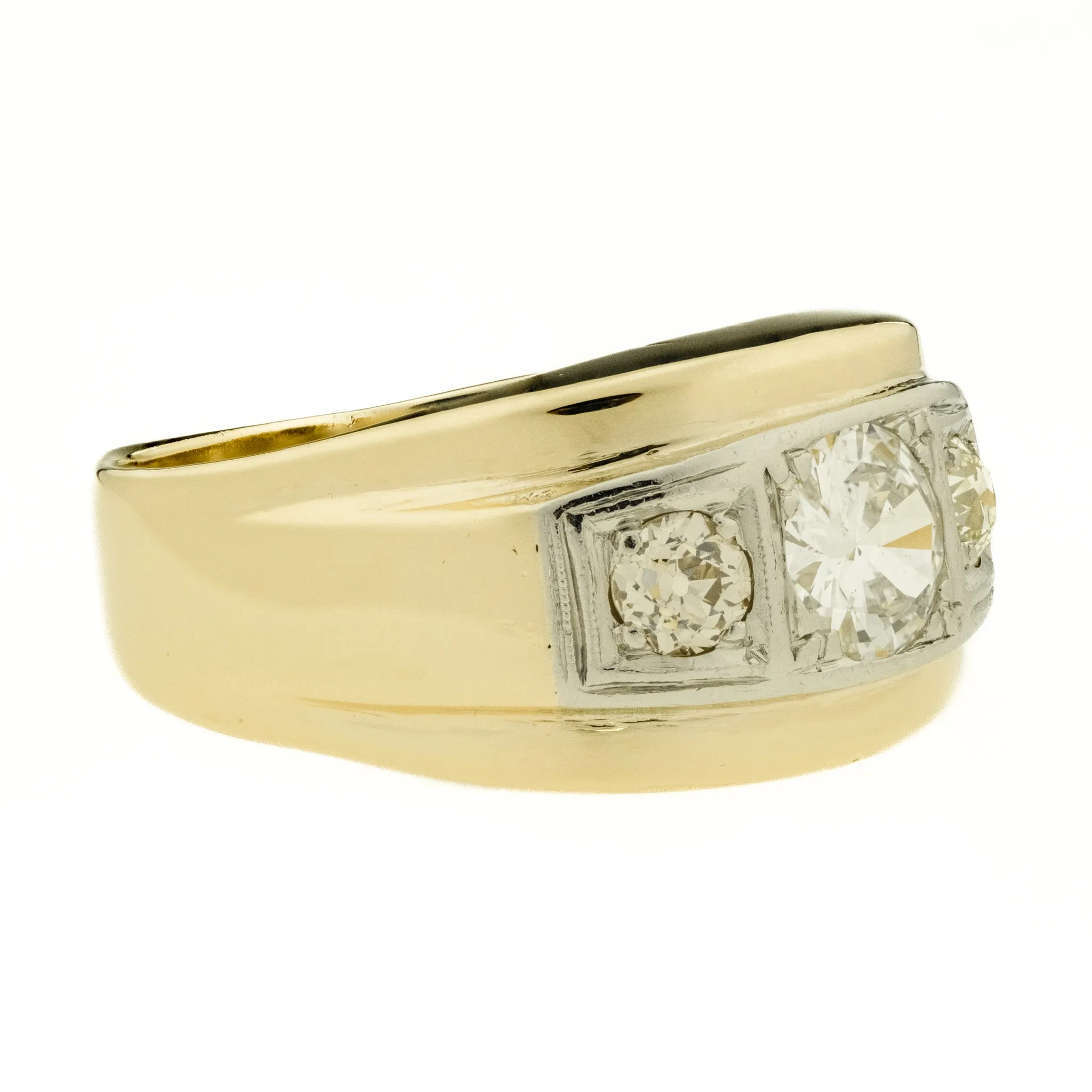 1.30ctw Gent's Diamond Ring in 14K Two Tone Gold - Size 10.25