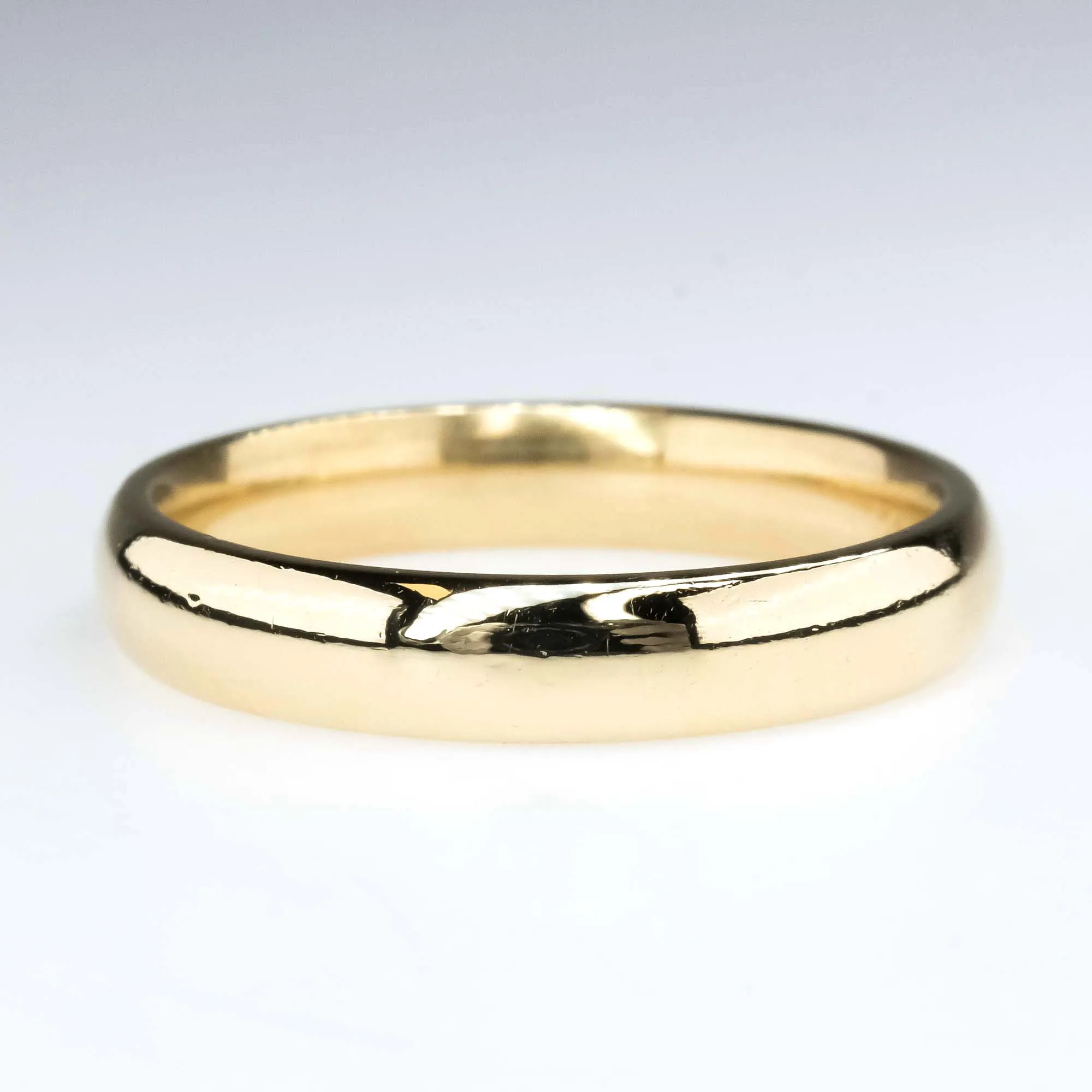 14K Yellow Gold Men's 4.1mm Wide Comfort Fit Wedding Band Ring Size 10