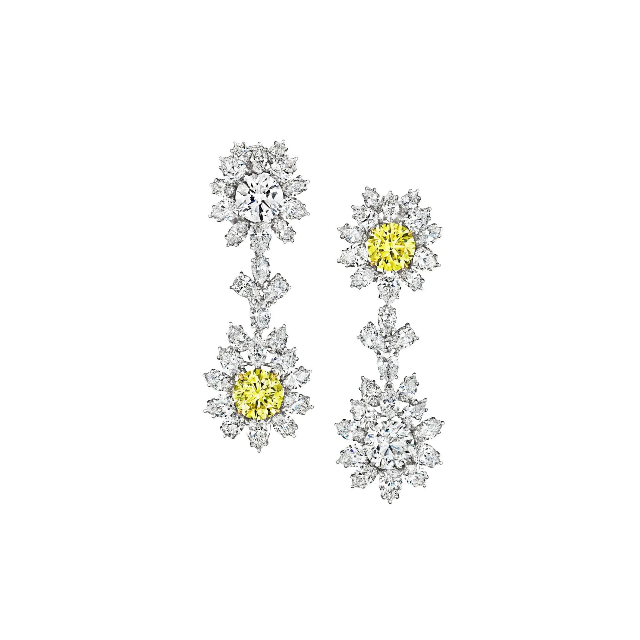 1960s Platinum Diamond Earrings