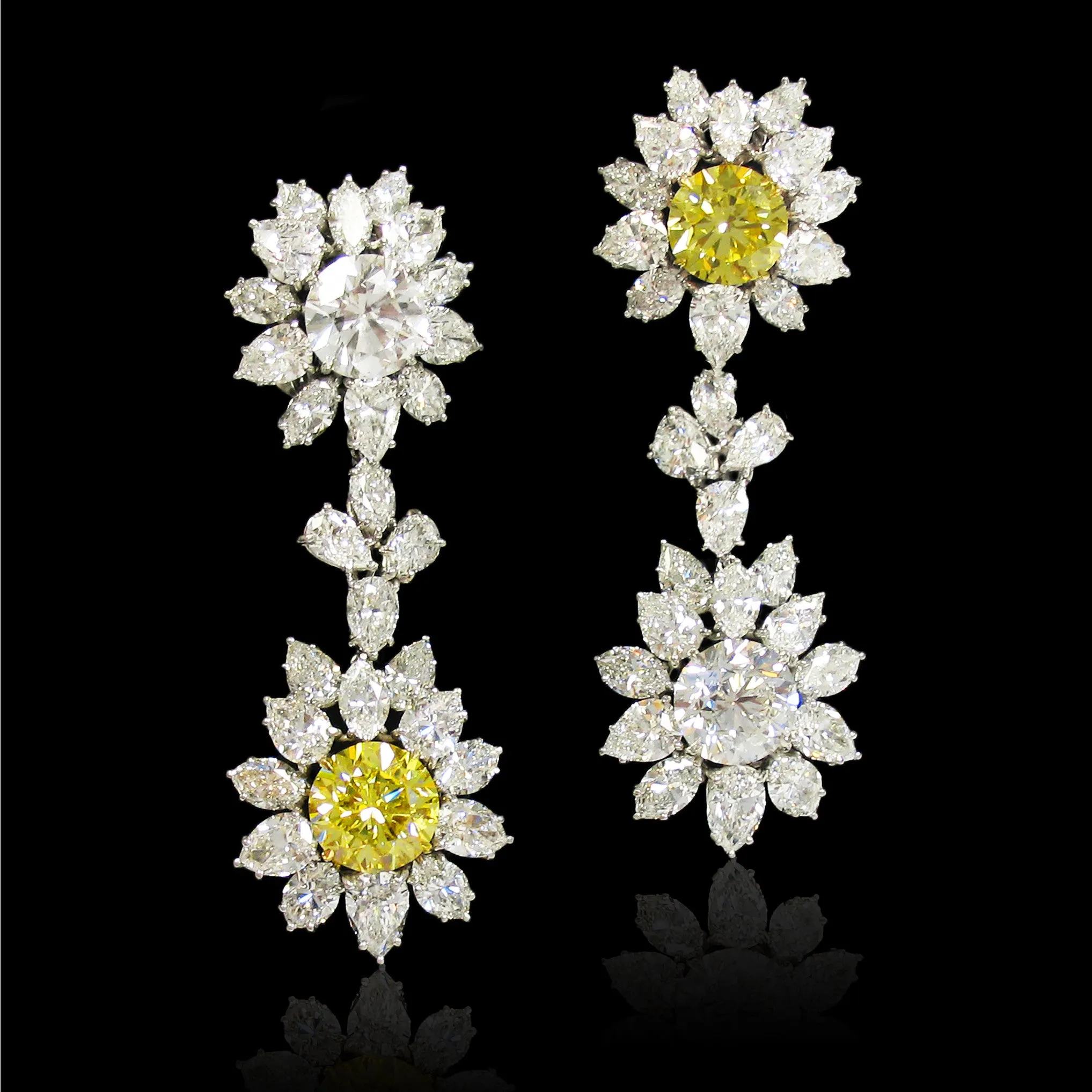 1960s Platinum Diamond Earrings