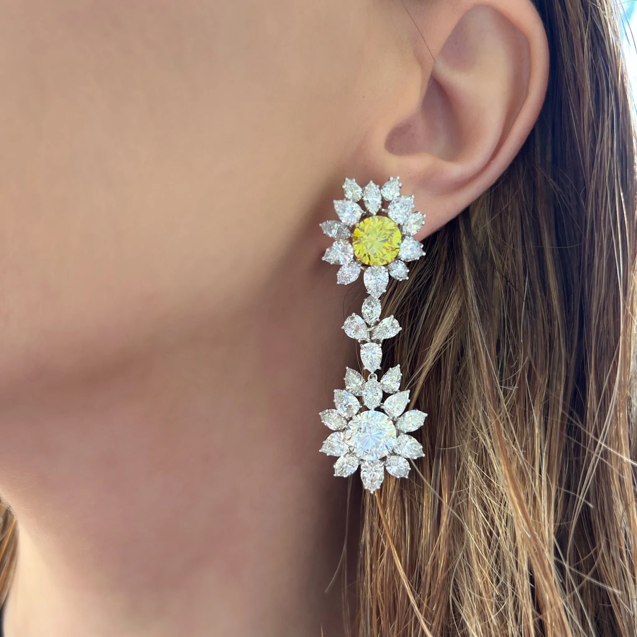 1960s Platinum Diamond Earrings
