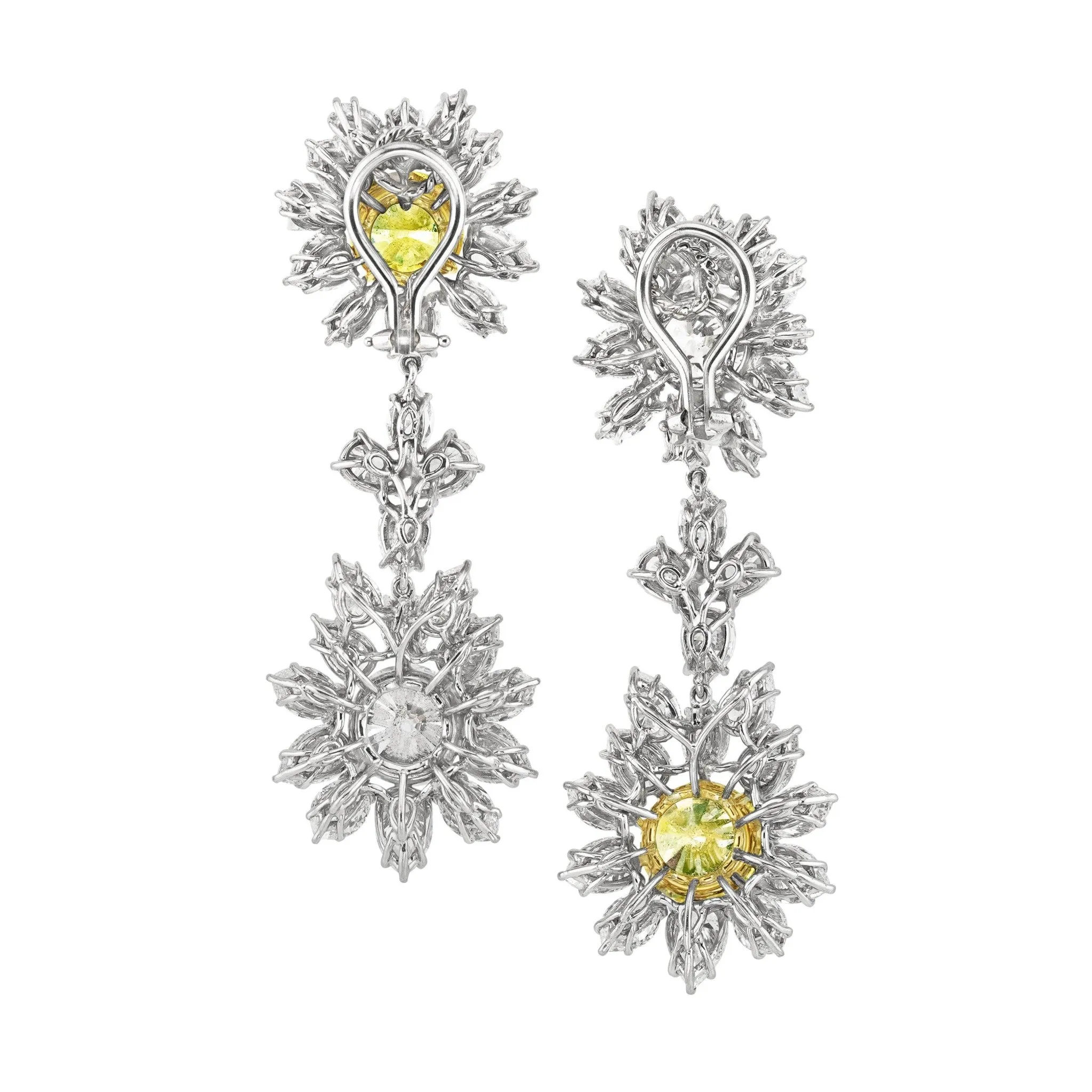 1960s Platinum Diamond Earrings