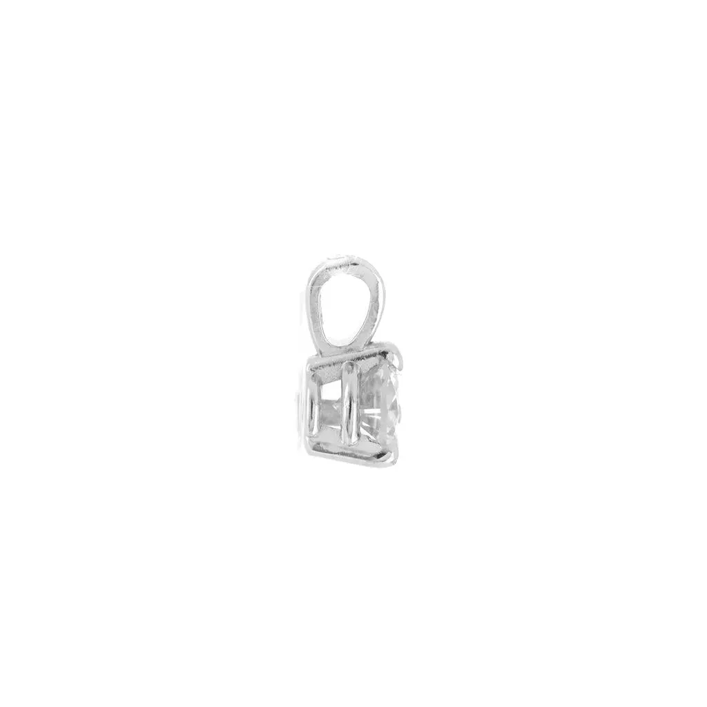 .22CT Round Diamond Pendant, 3 Prong - 14K White Gold