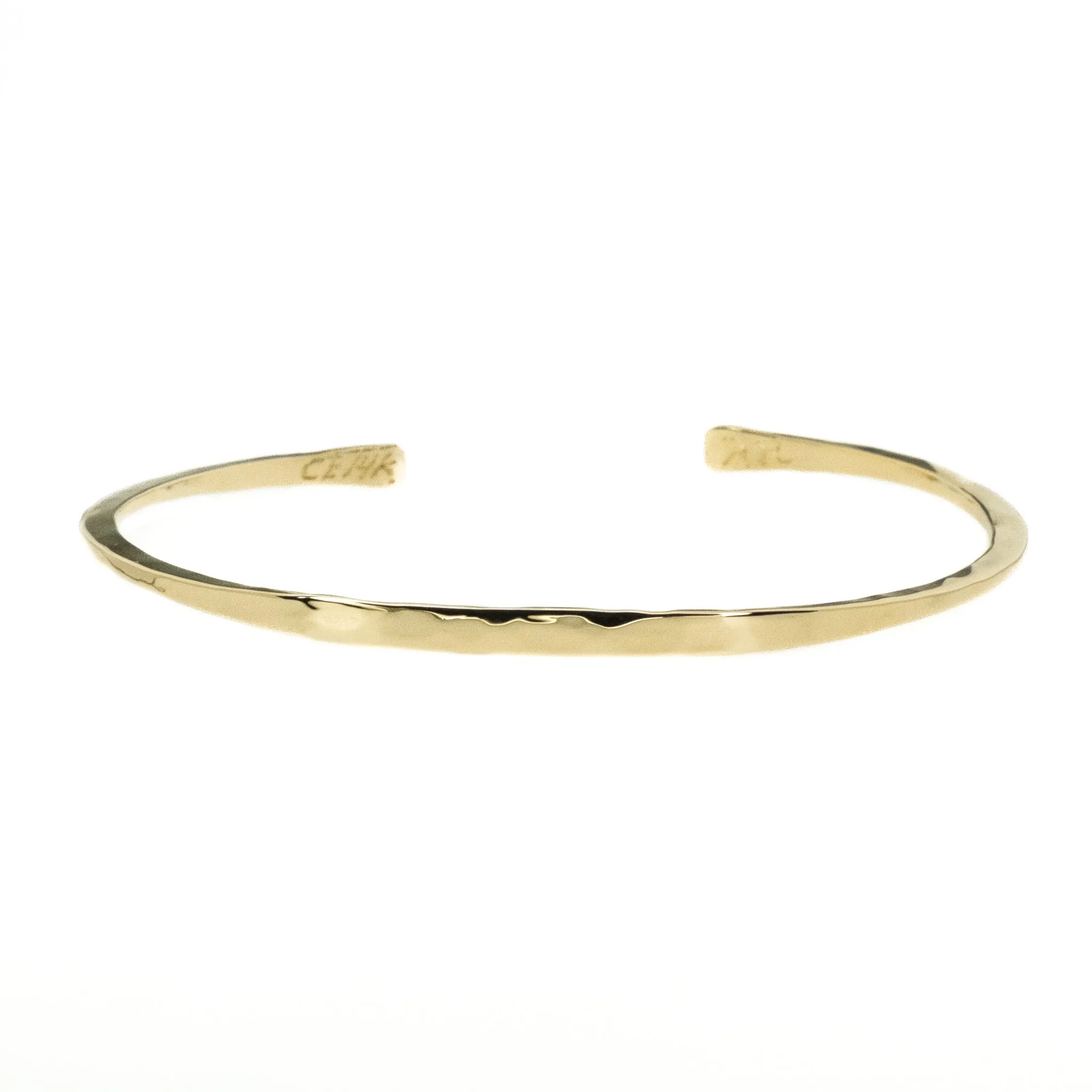 3.2mm Custome Handmade Bangle 6.5" Bracelet in 14K Yellow Gold