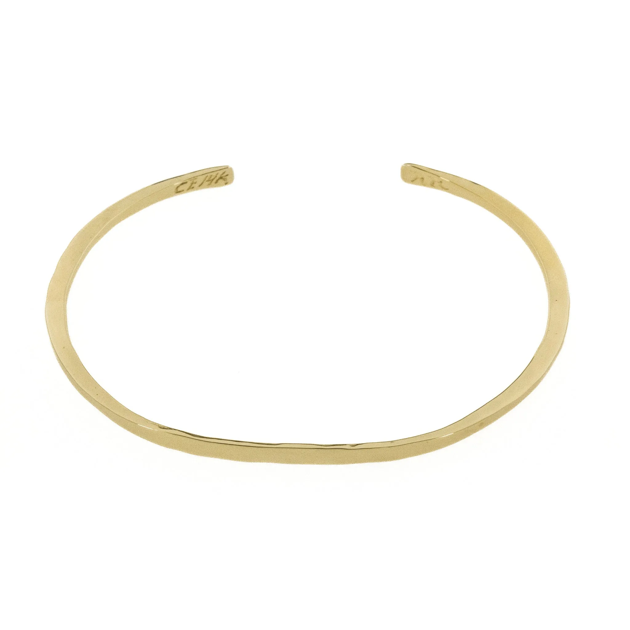 3.2mm Custome Handmade Bangle 6.5" Bracelet in 14K Yellow Gold