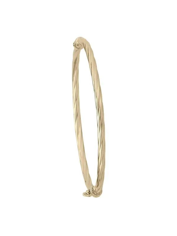 3MM YELLOW GOLD TWIST BANGLE