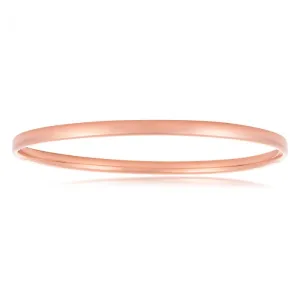 9ct Rose Gold hollow 4mm x 65mm Bangle