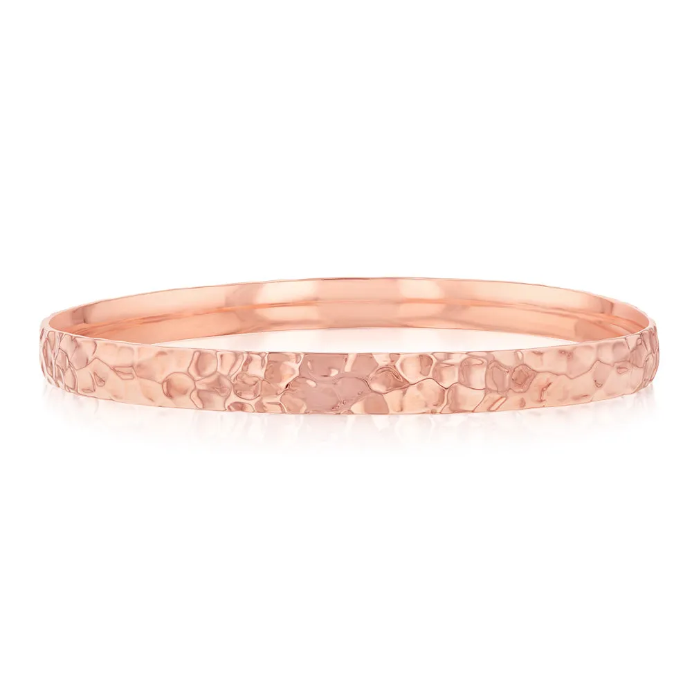 9ct Rose Gold Silverfilled Diamond Cut Bangle