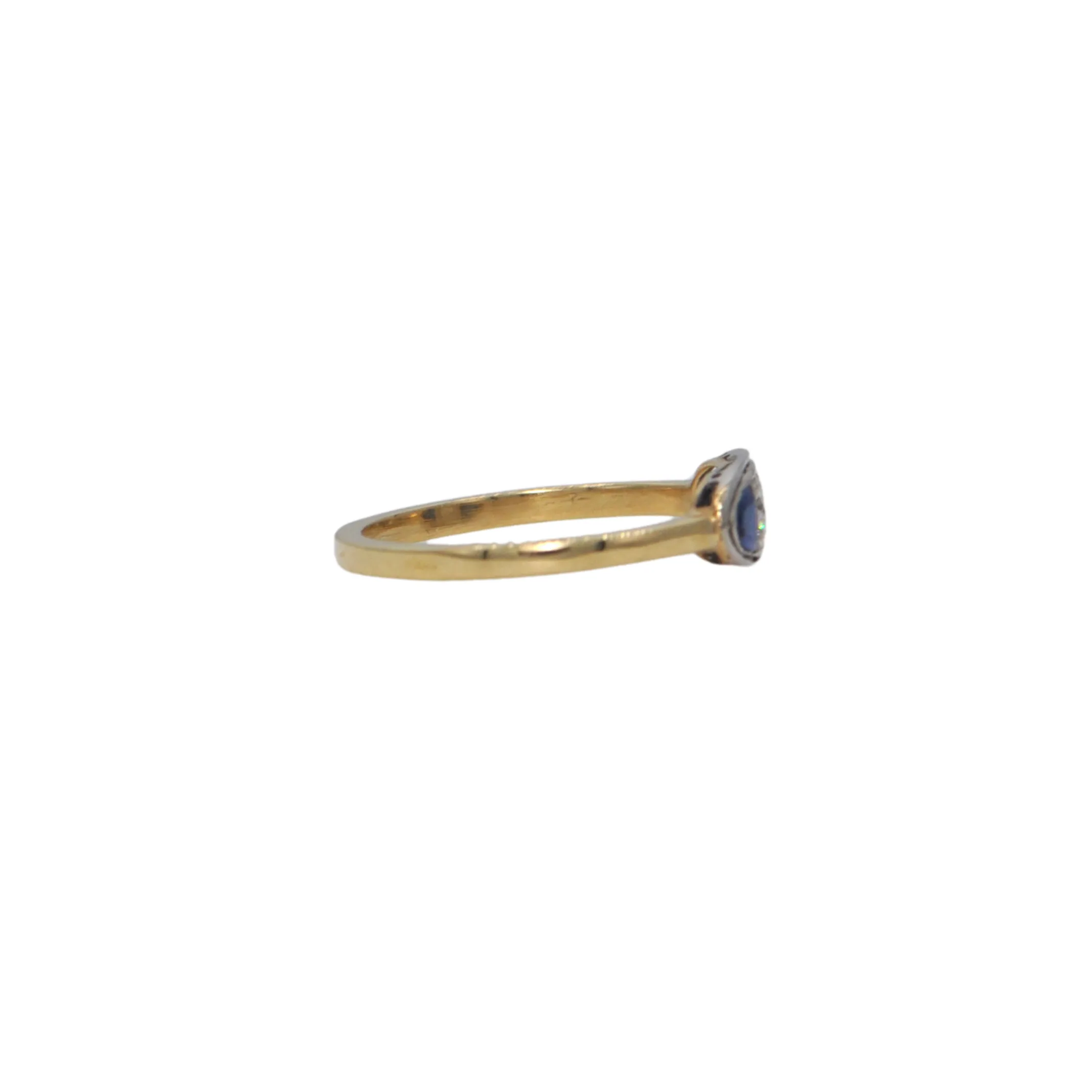 Antique Diamond and Synthetic Sapphire 18k Gold Ring C.1920's