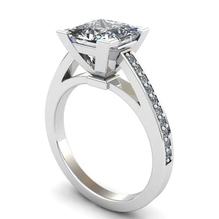 Arielle - 2 & 3 Carat Princess Cut Lab Grown Diamond Ring. Luxury & Sophistication