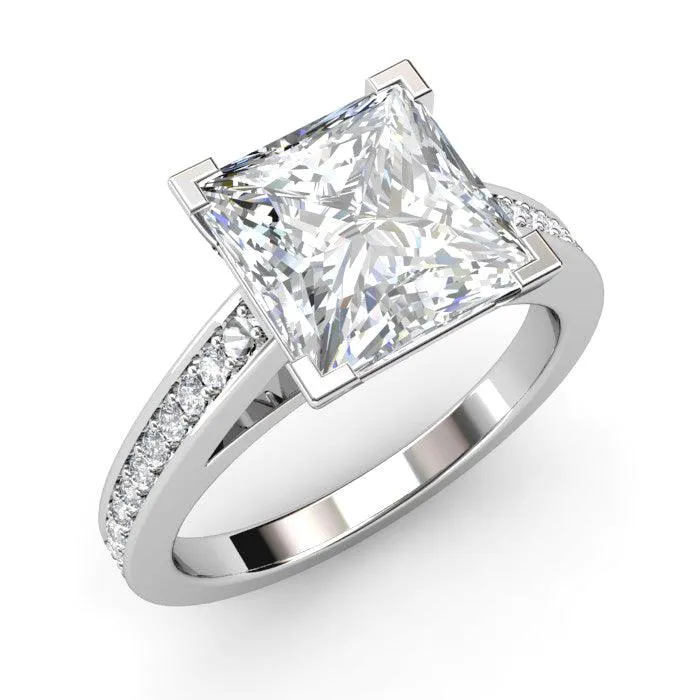 Arielle - 2 & 3 Carat Princess Cut Lab Grown Diamond Ring. Luxury & Sophistication