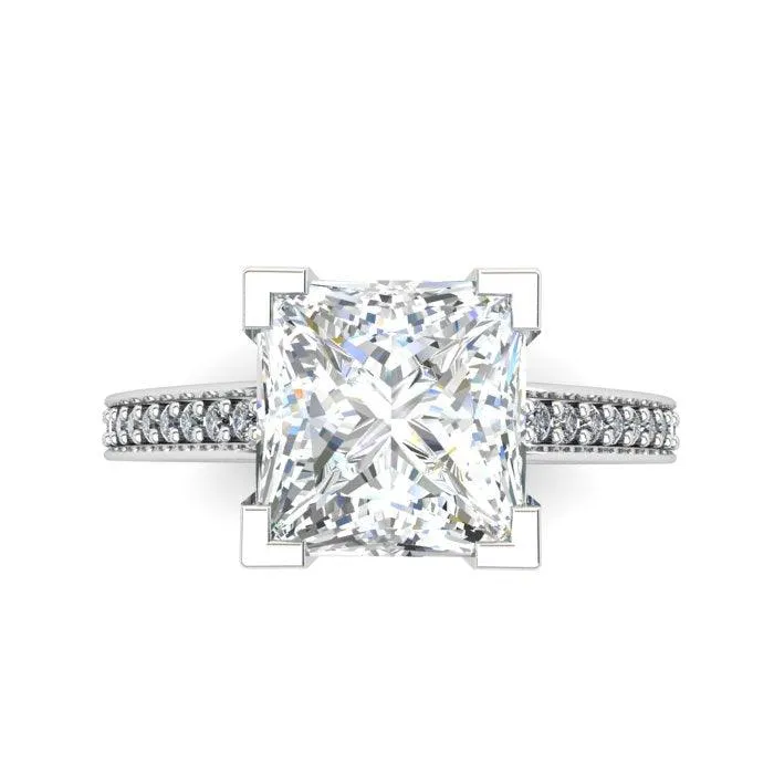 Arielle - 2 & 3 Carat Princess Cut Lab Grown Diamond Ring. Luxury & Sophistication