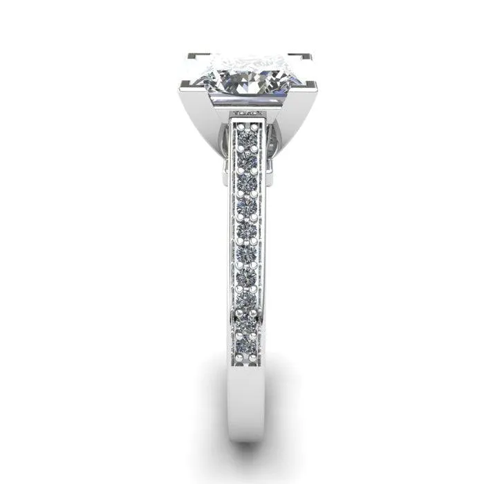 Arielle - 2 & 3 Carat Princess Cut Lab Grown Diamond Ring. Luxury & Sophistication