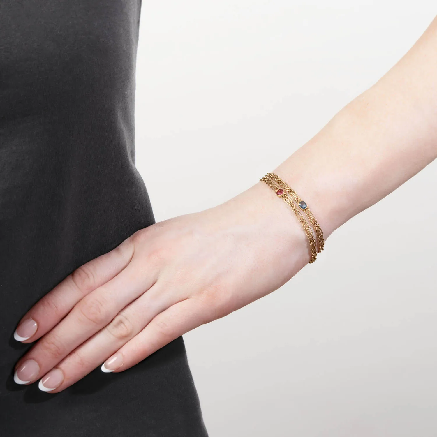 Art Nouveau 15k Multi Stone Bracelet