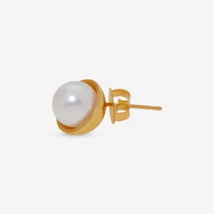 Assael 18K Yellow Gold Japanese Akoya Cultured Pearl Mono Stud Earring EG-HY1