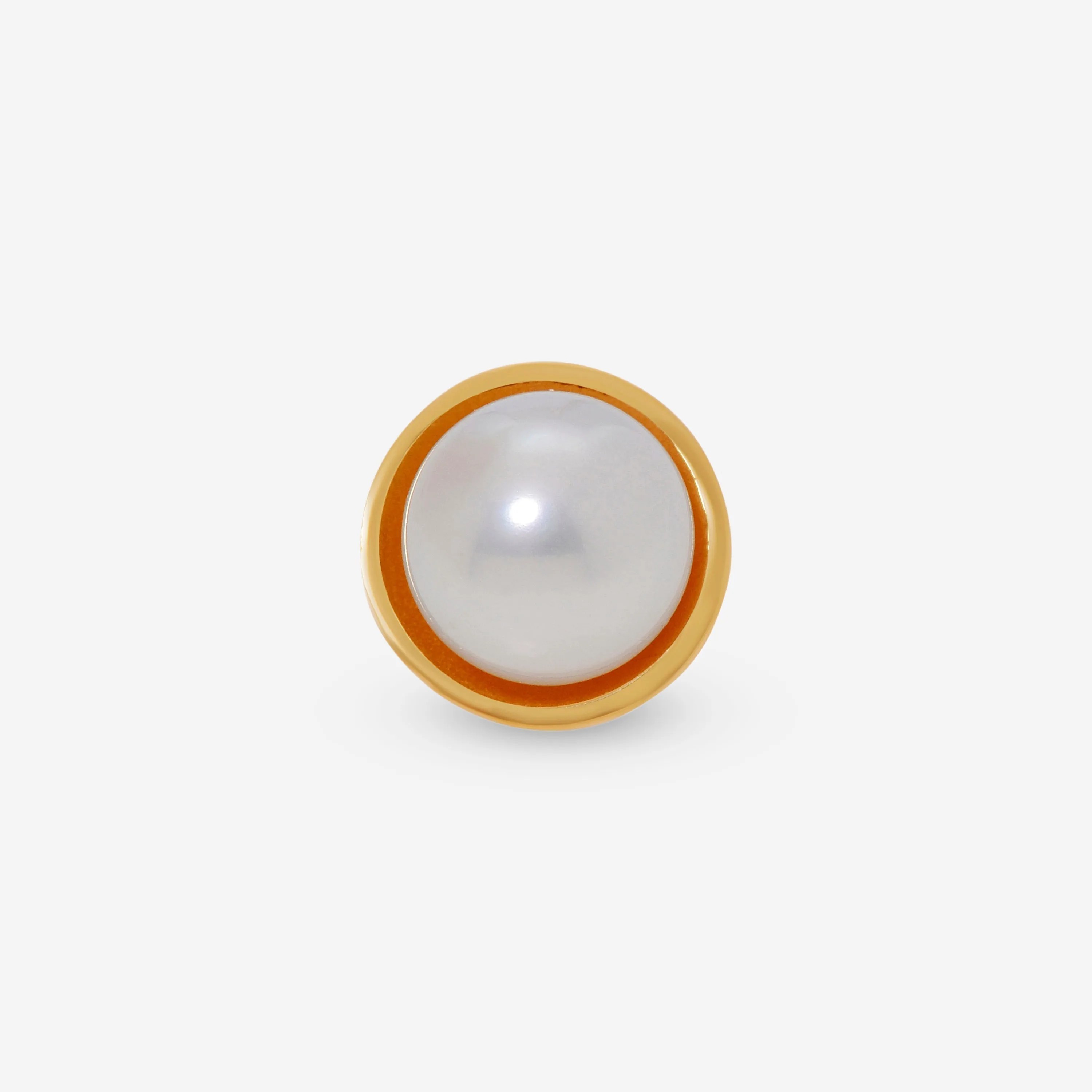 Assael 18K Yellow Gold Japanese Akoya Cultured Pearl Mono Stud Earring EG-HY1
