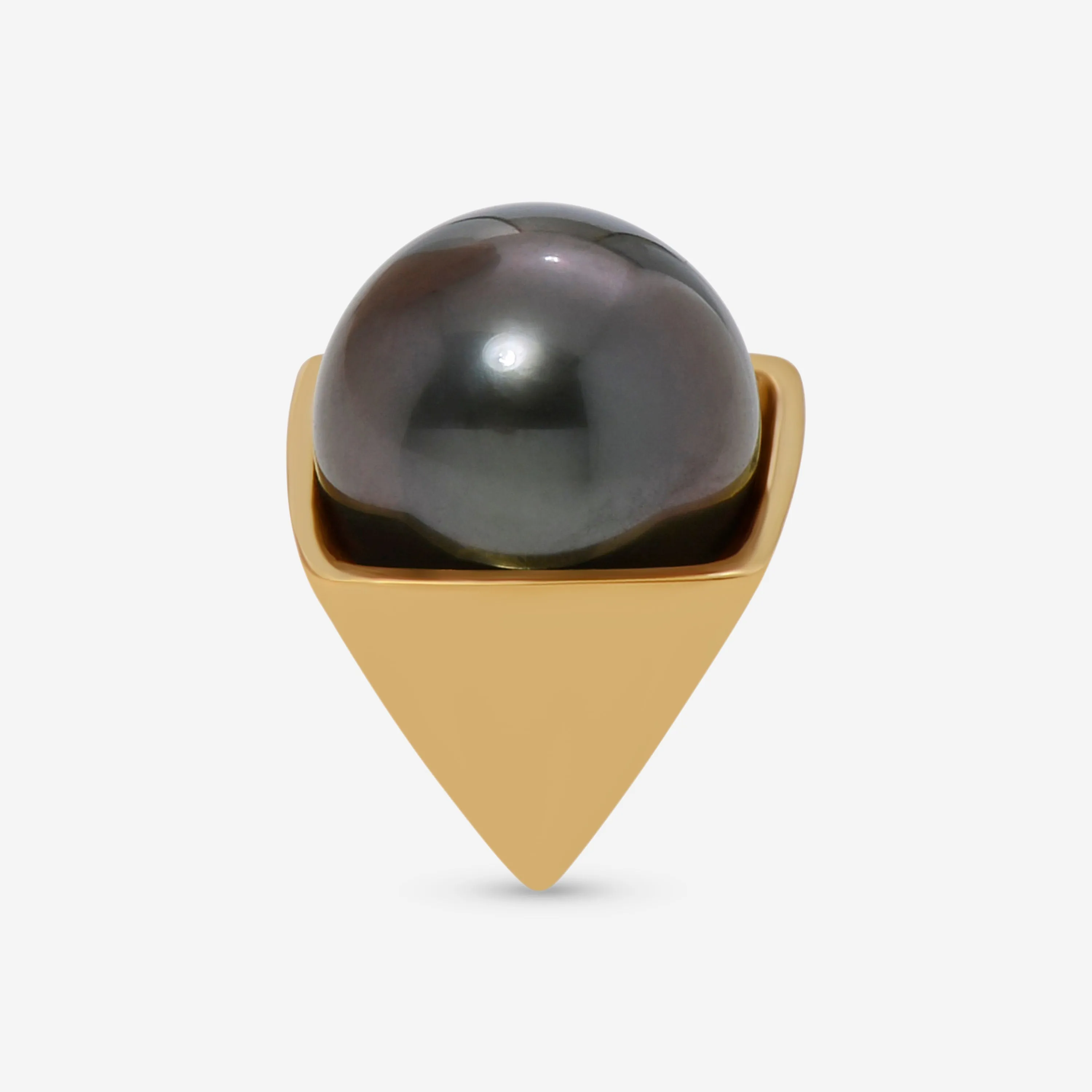 Assael 18K Yellow Gold Tahitian Natural Color Cultured Pearl Mono Stud Earring EG-PYTH-1