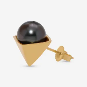 Assael 18K Yellow Gold Tahitian Natural Color Cultured Pearl Mono Stud Earring EG-PYTH-1