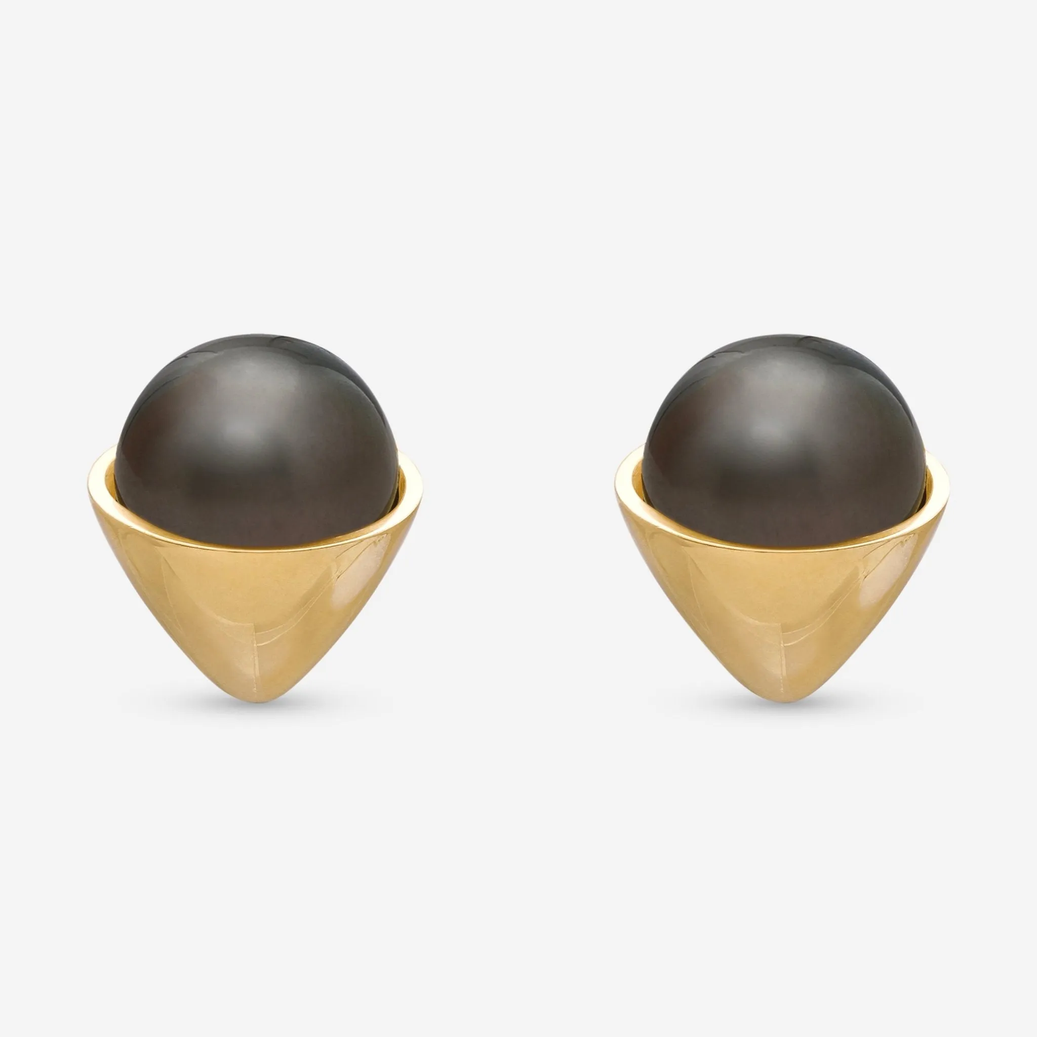 Assael 18K Yellow Gold Tahitian Natural Color Cultured Pearl Stud Earrings EG-OYTH-2