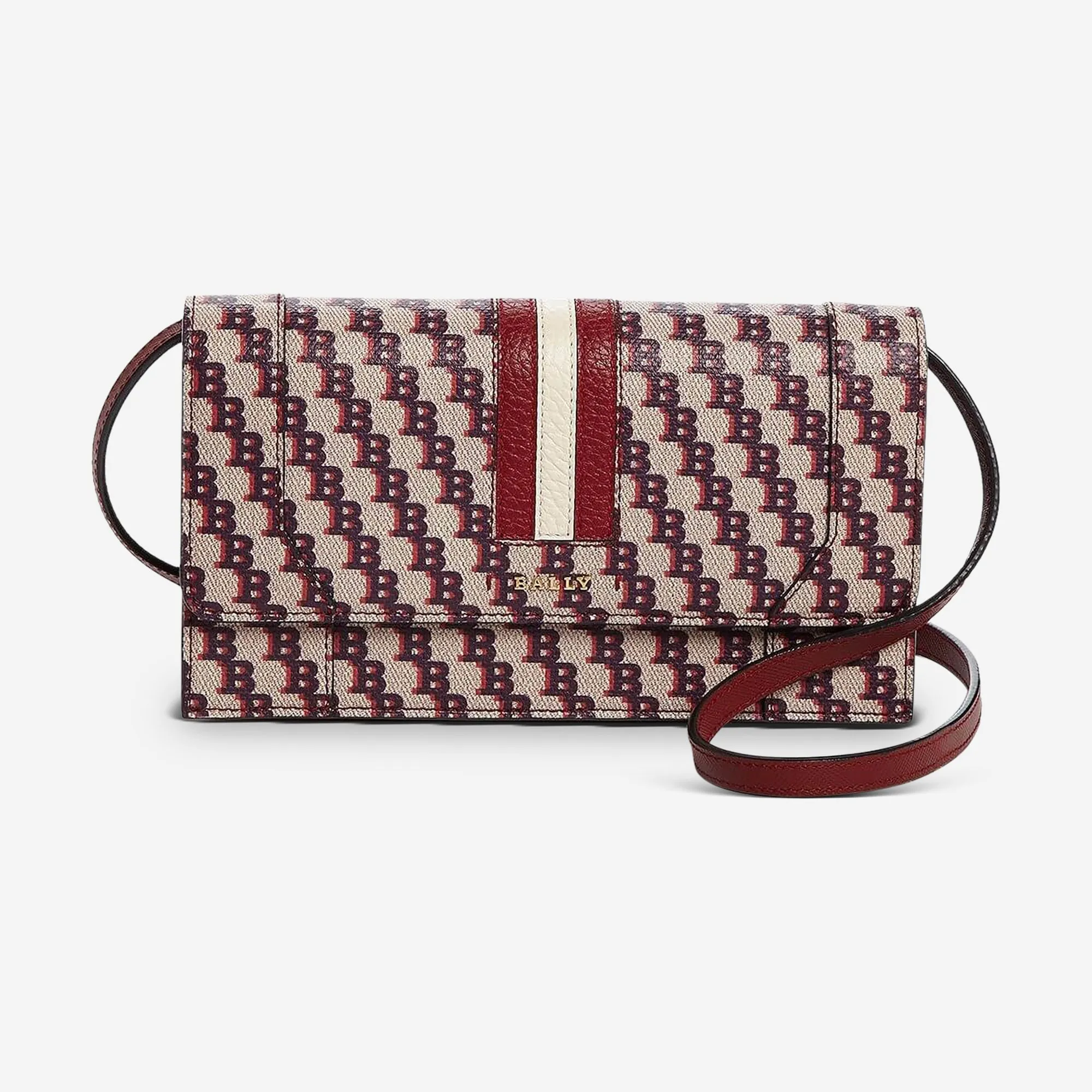 Bally Stafford Red Leather Ladies Chain Wallet 6232890