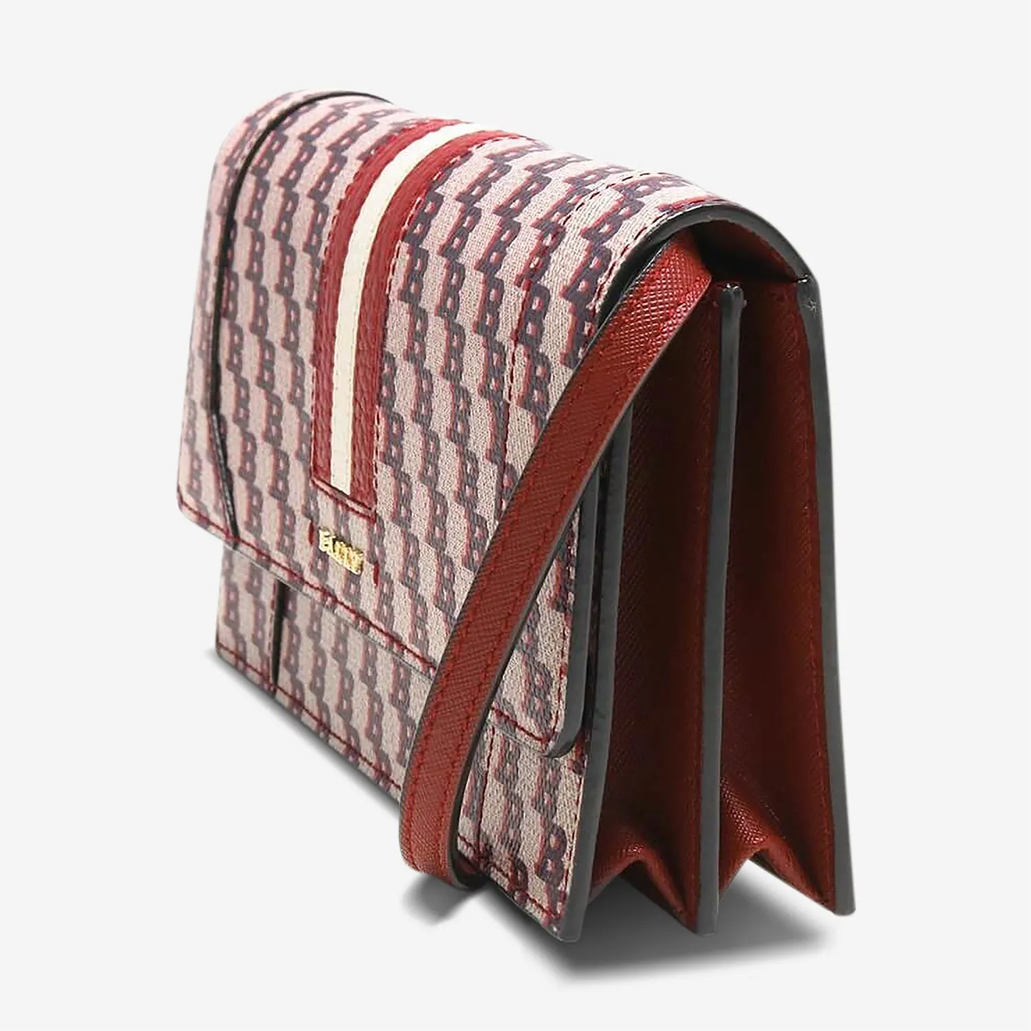 Bally Stafford Red Leather Ladies Chain Wallet 6232890