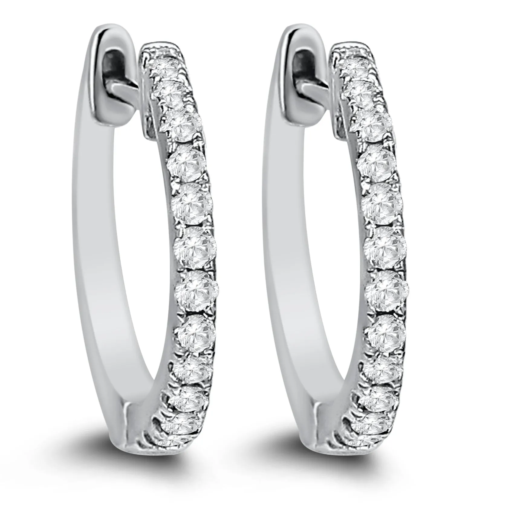 Bandiera Jewellers Diamond Hoop Earrings 0.18ct AER-9846-1-18kt