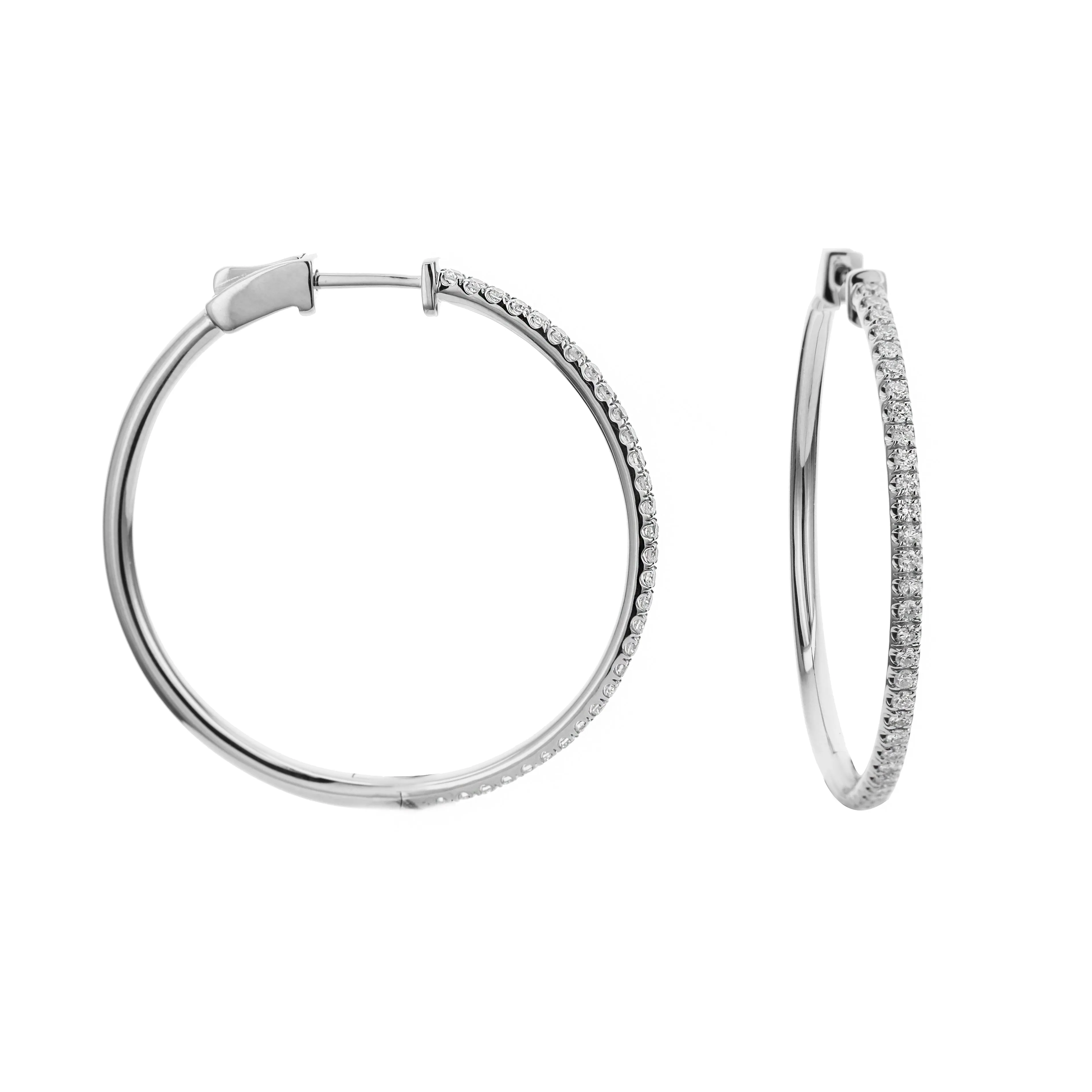 Bandiera Jewellers Diamond Hoop Earrings 0.70ct AER-18275