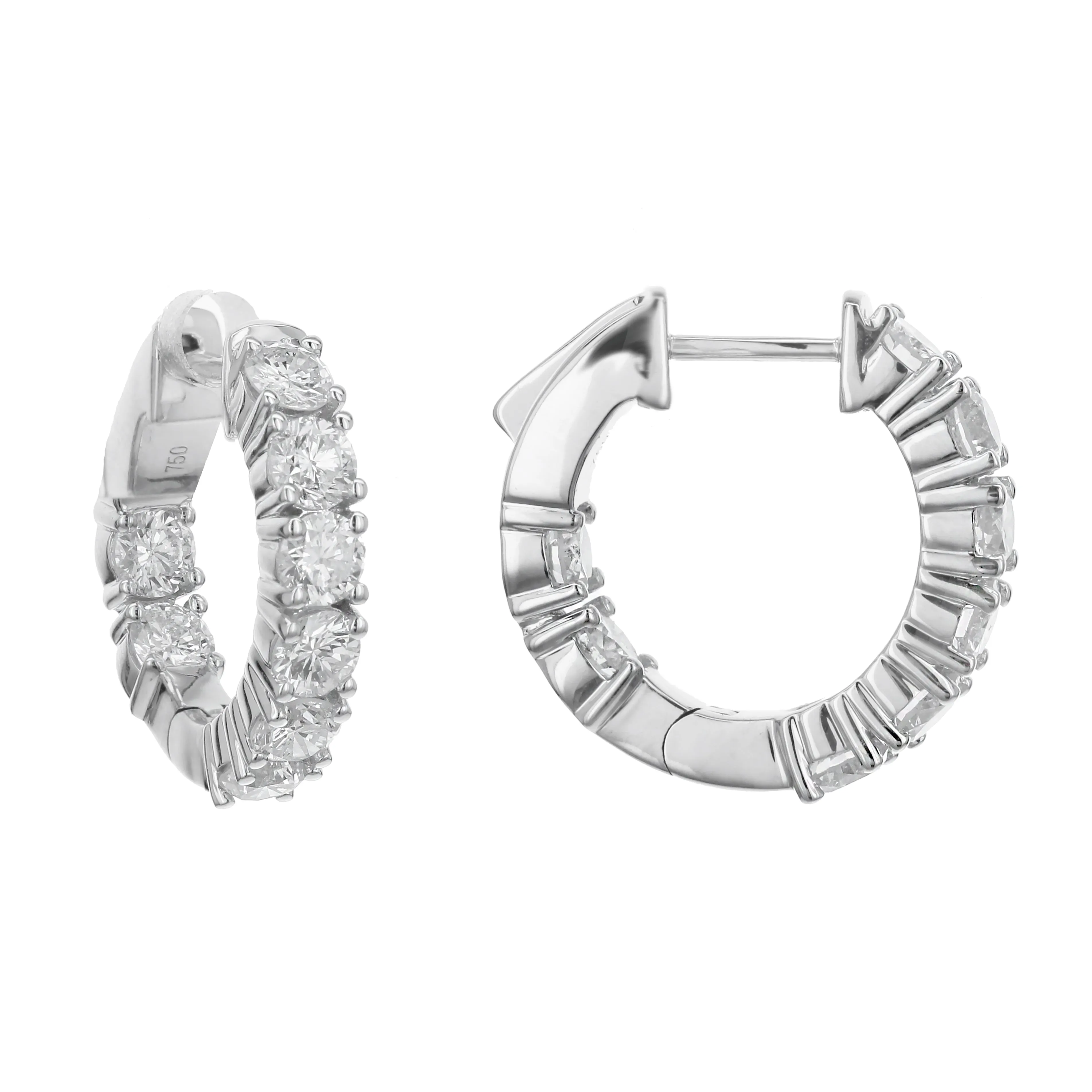 Bandiera Jewellers Diamond Hoop Earrings 2.25ct AER-17756