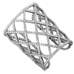 Boucheron 64.47ct Weave Diamond 18k White Gold Cuff