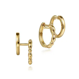 Bujukan Huggie Cuff Earrings - 14K Yellow Gold