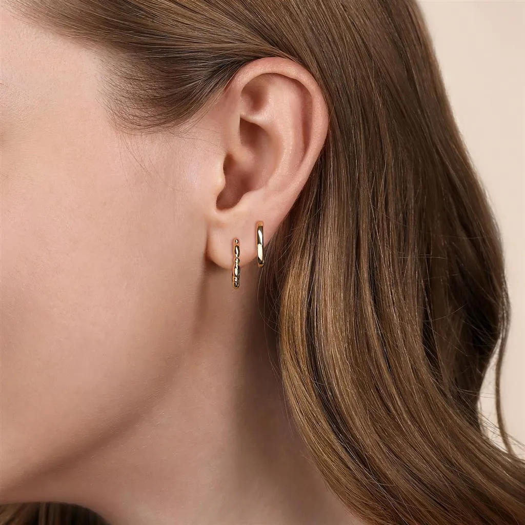 Bujukan Huggie Cuff Earrings - 14K Yellow Gold