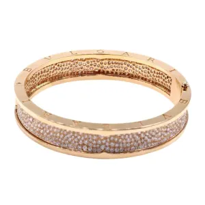 Bulgari Italy Post-1980s 18KT Rose Gold Diamond Bracelet