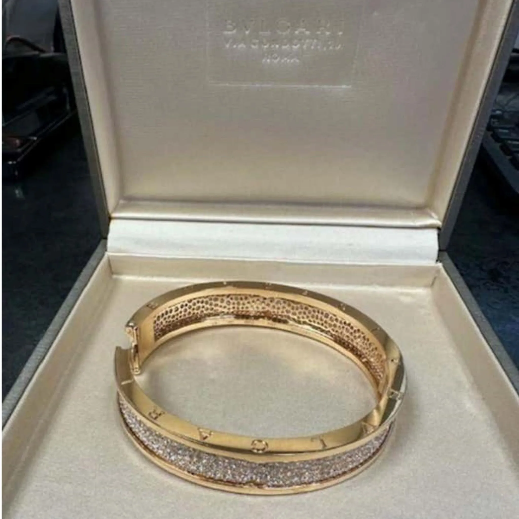 Bulgari Italy Post-1980s 18KT Rose Gold Diamond Bracelet