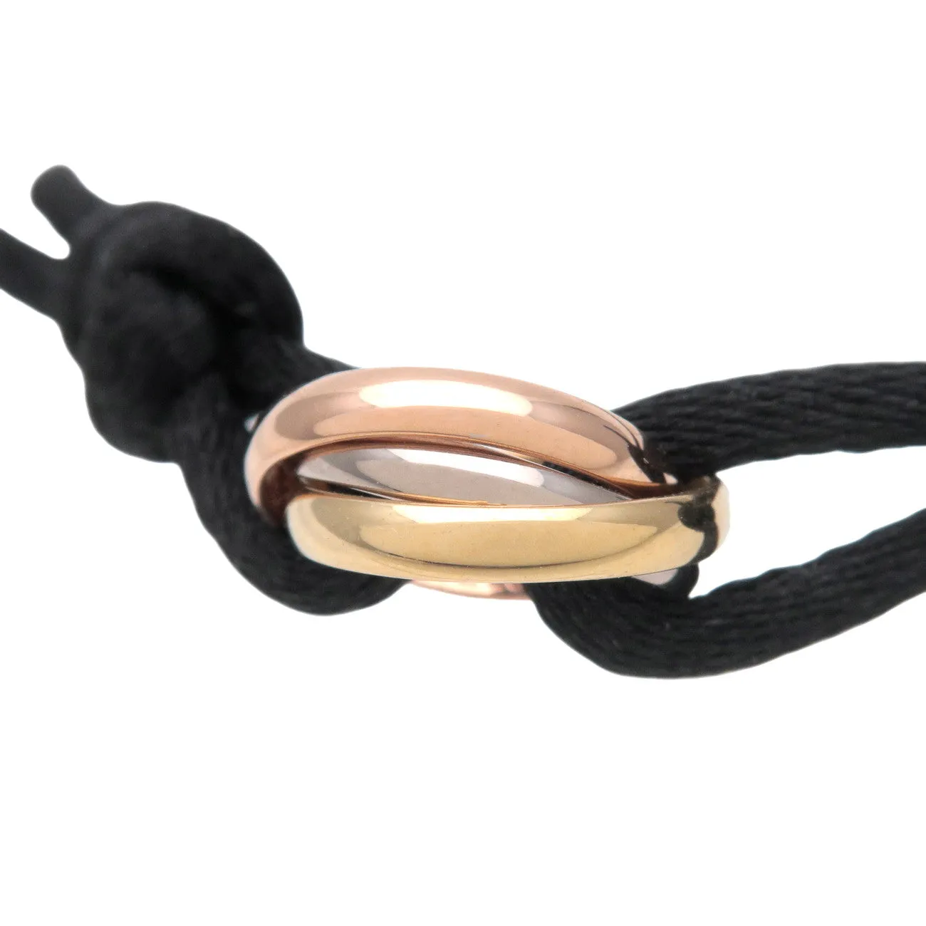 Cartier Trinity Code Bracelet K18 750 Yellow/White/Rose Gold Black Used
