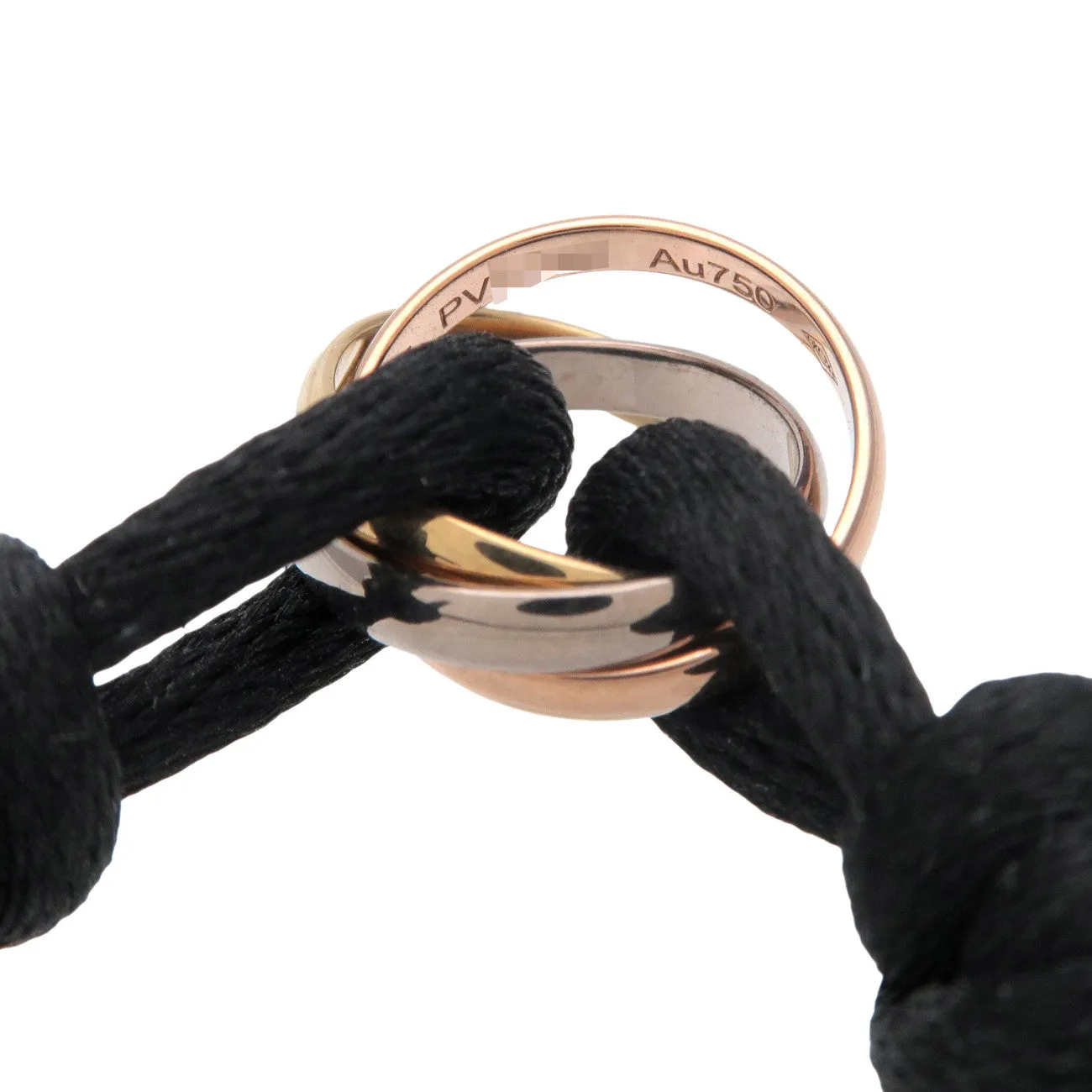 Cartier Trinity Code Bracelet K18 750 Yellow/White/Rose Gold Black Used