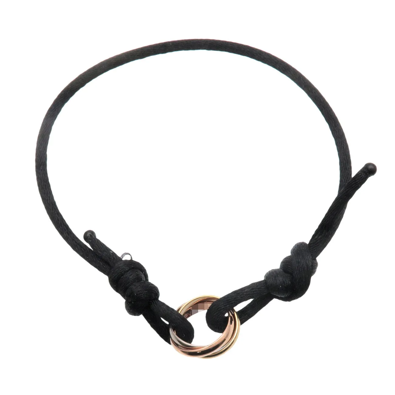 Cartier Trinity Code Bracelet K18 750 Yellow/White/Rose Gold Black Used