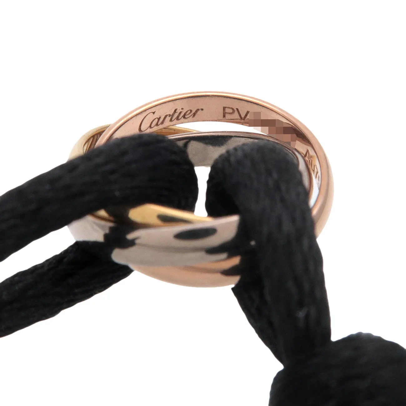 Cartier Trinity Code Bracelet K18 750 Yellow/White/Rose Gold Black Used
