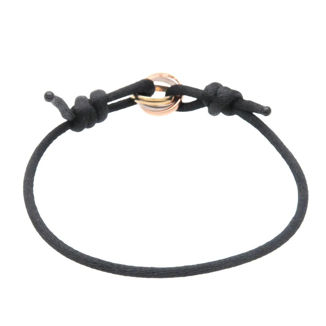 Cartier Trinity Code Bracelet K18 750 Yellow/White/Rose Gold Black Used