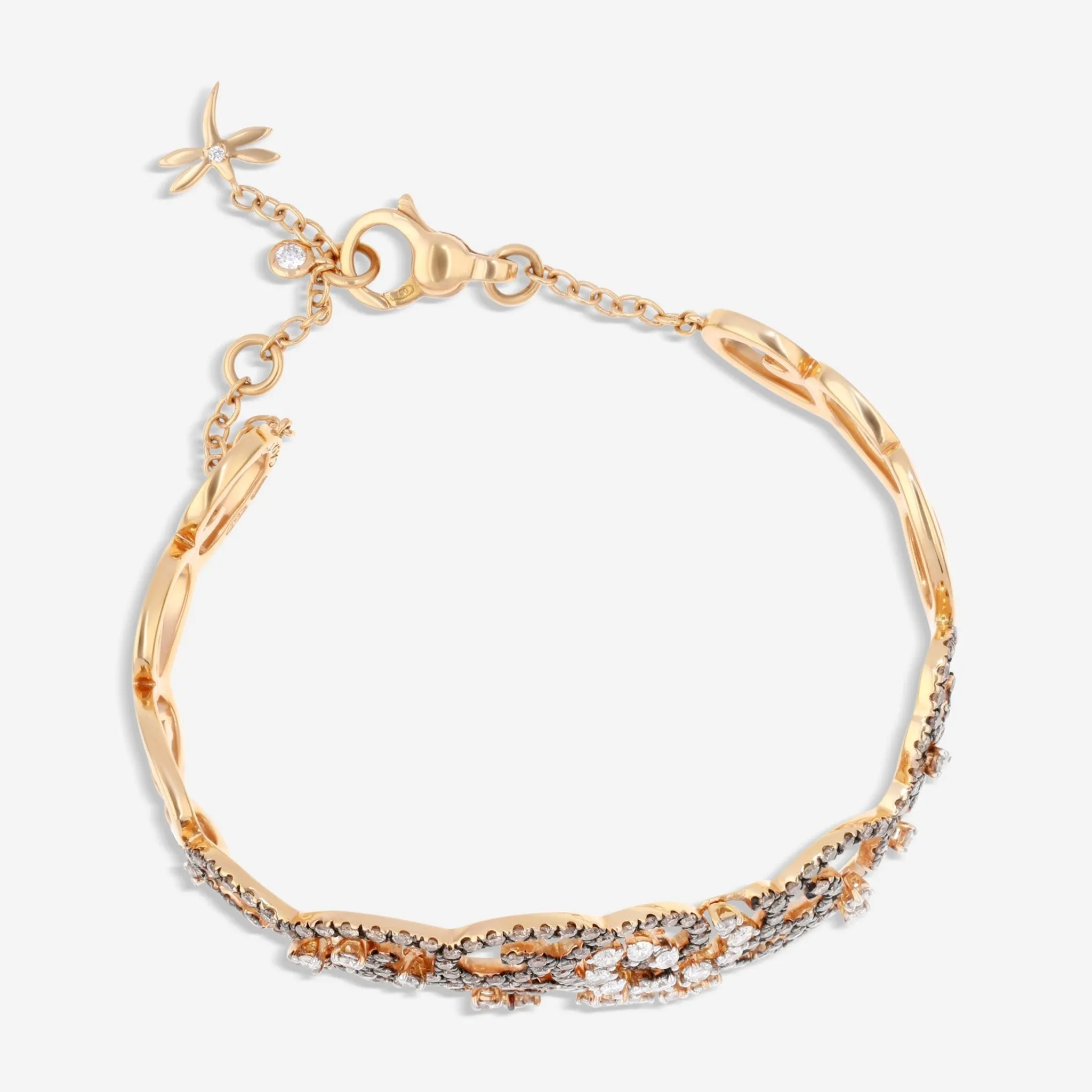 Casato 18K Yellow Gold and Diamond 3.12ct. tw. Chain Cuff Bracelet 424080