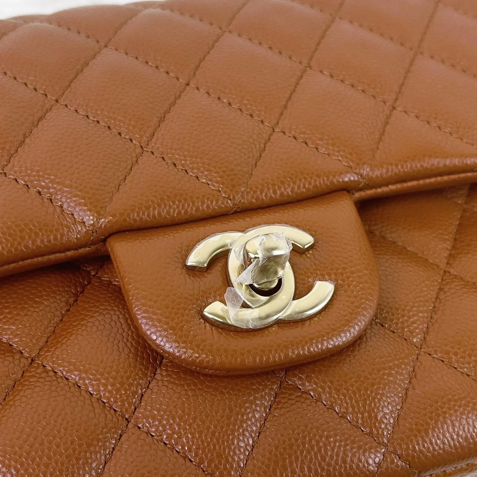 Chanel Timeless Classic Medium M/L 23A Caramel Caviar Leather Gold-tone Hardware