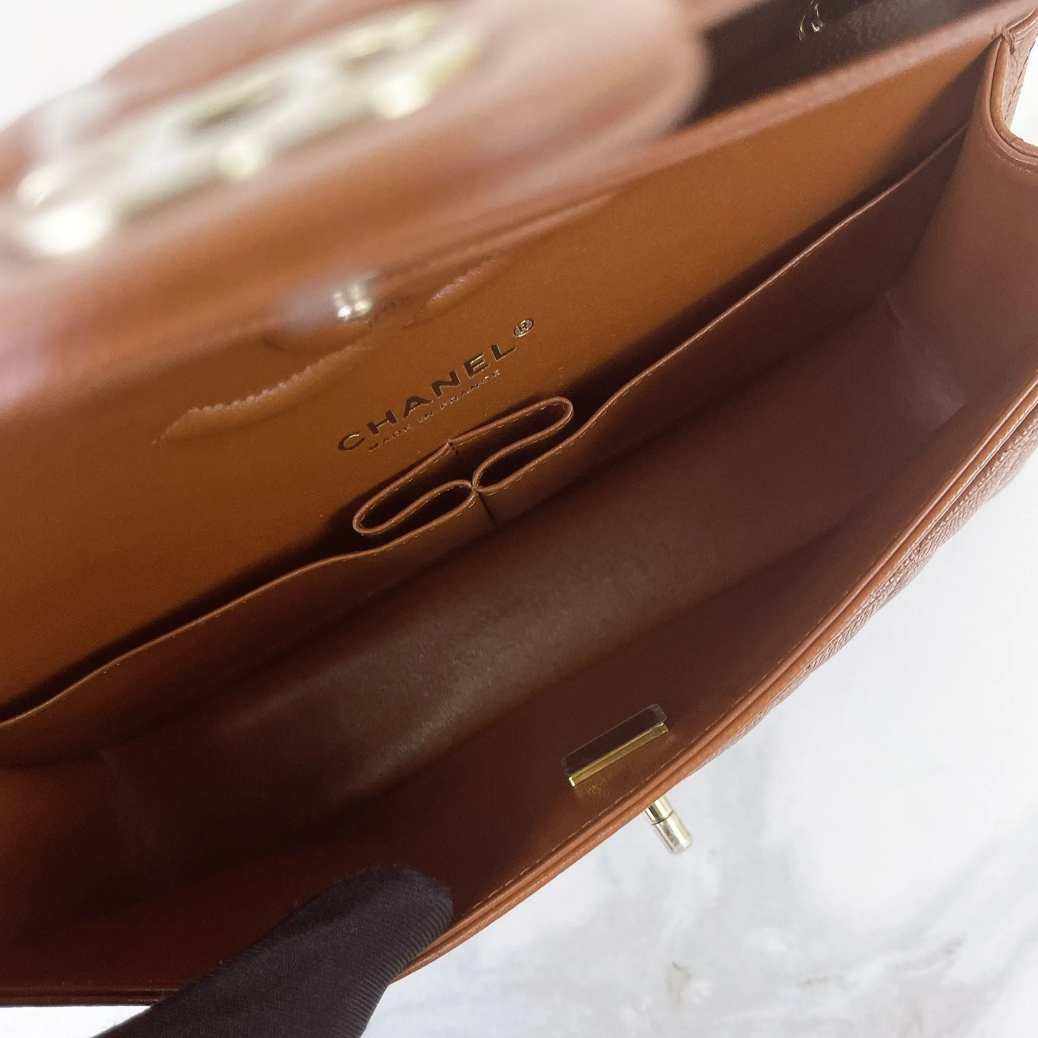 Chanel Timeless Classic Medium M/L 23A Caramel Caviar Leather Gold-tone Hardware