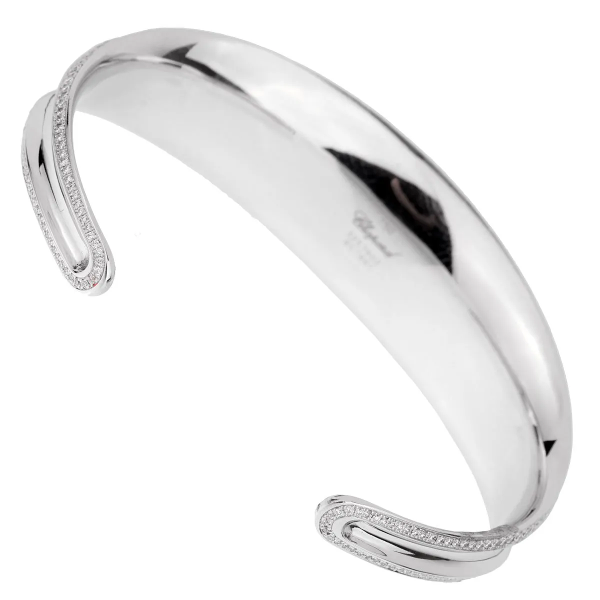 Chopard Imperiale Diamond 18k White Gold Cuff Bangle Bracelet
