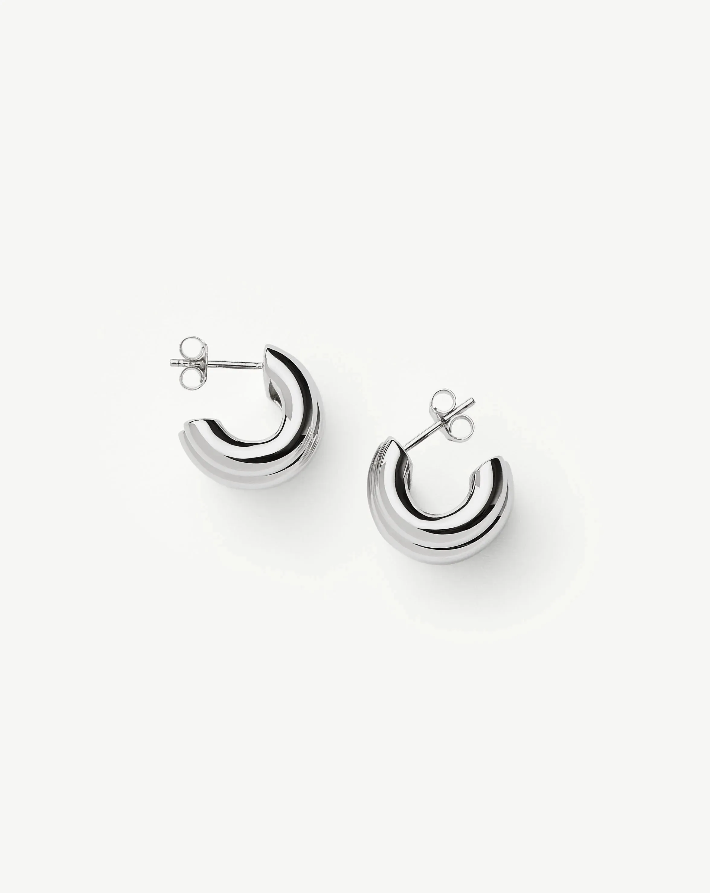 Chubby Triple Small Hoop Earrings | Silver Plated