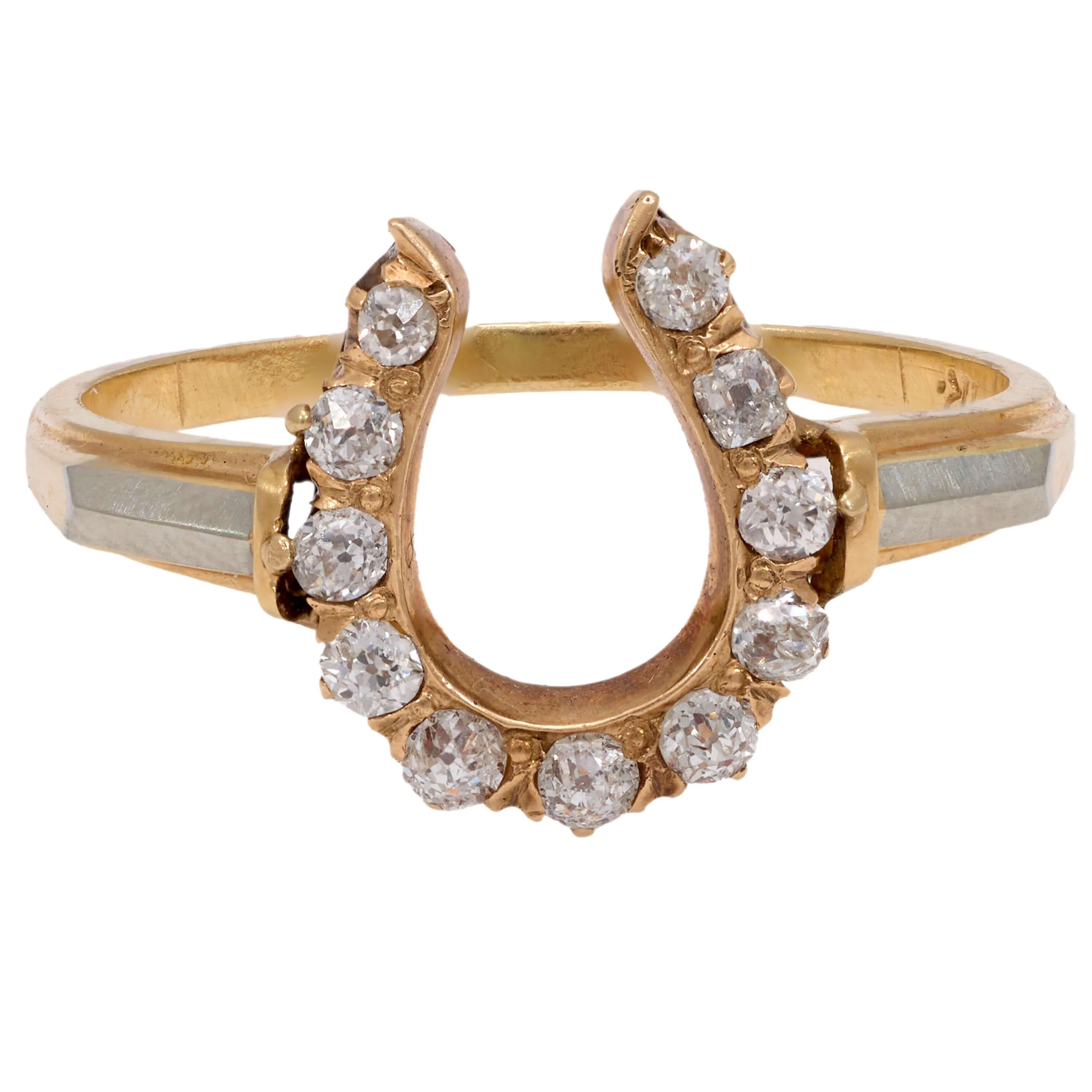 Edwardian 18k/14k Diamond Horseshoe Ring