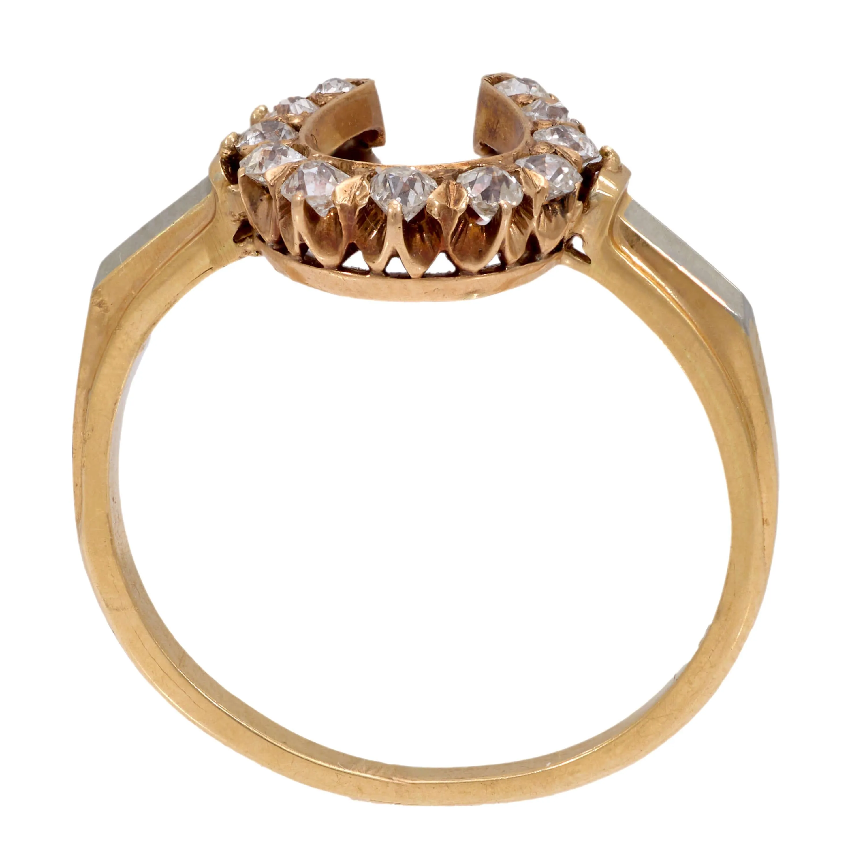 Edwardian 18k/14k Diamond Horseshoe Ring