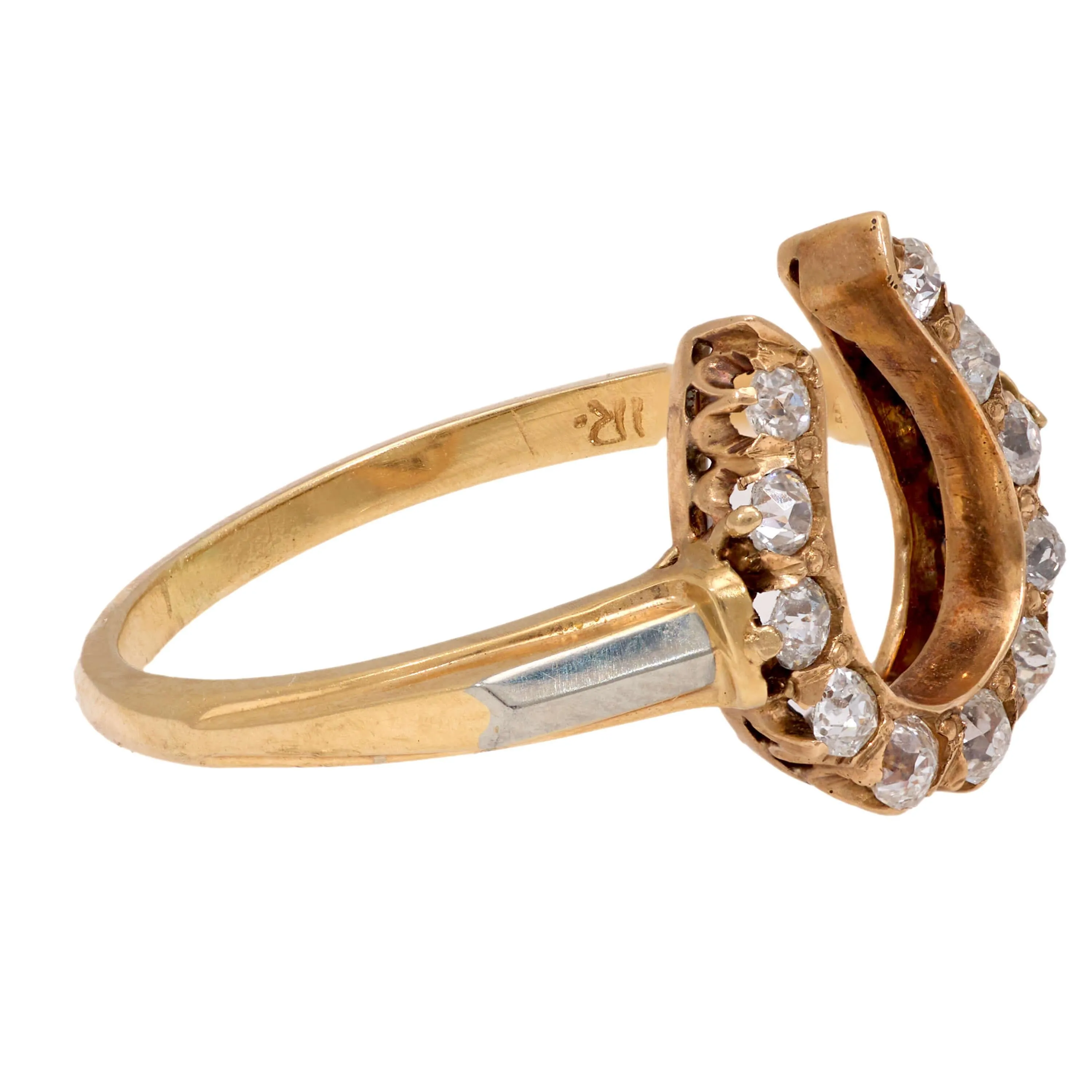 Edwardian 18k/14k Diamond Horseshoe Ring