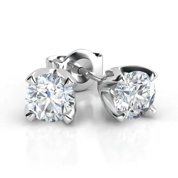 Ella 40 Round Diamond Stud Earrings 0.40ct White Gold