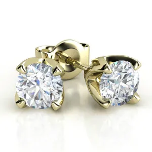 Ella 40 Round Diamond Stud Earrings 0.40ct Yellow Gold
